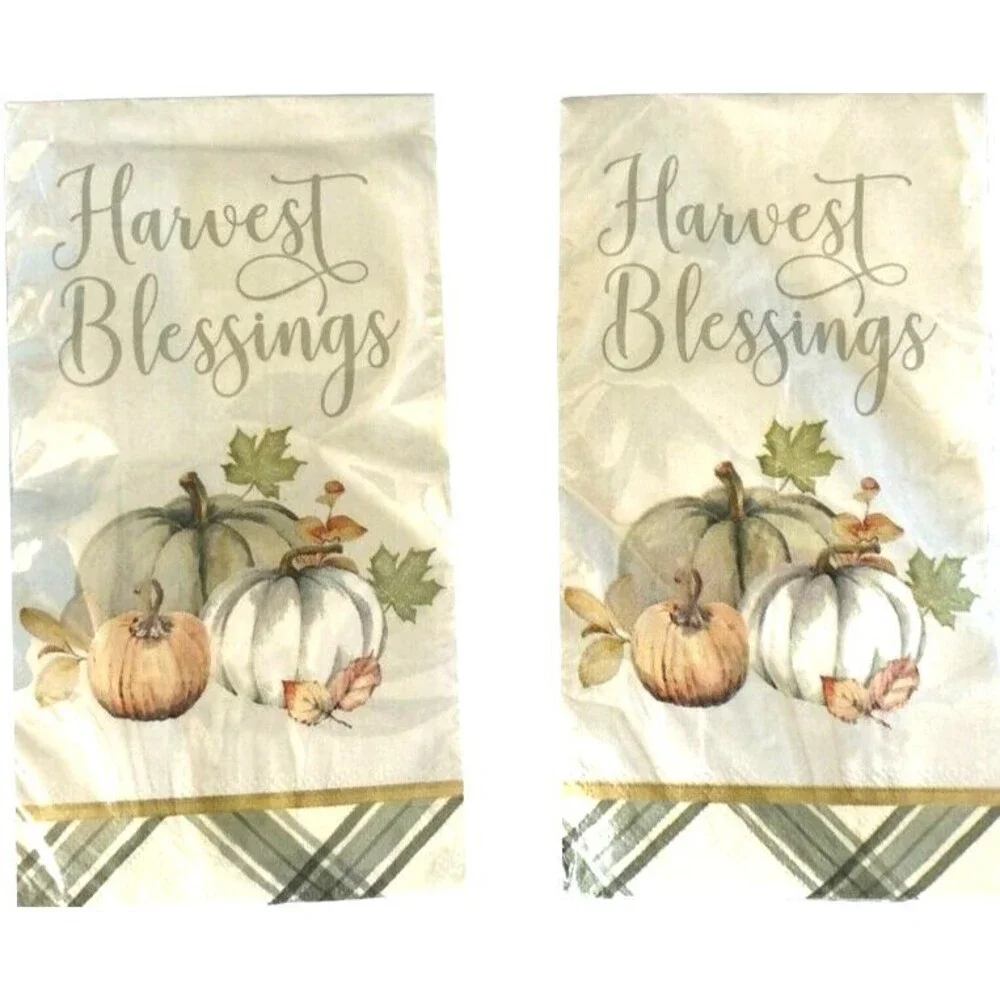 Thanksgiving Paper Napkins Towels Buffet Fall Harvest Blessings 40 Ct Decoupage